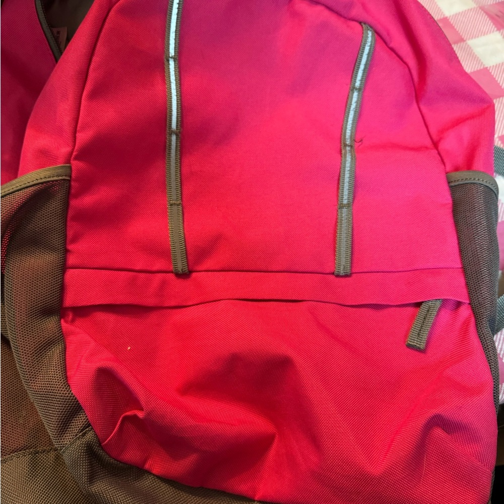 Lands' End Red and Gray Backpack Classic Design